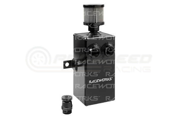 Raceworks Aluminium Catch Can with Drain Tap Black - 1L