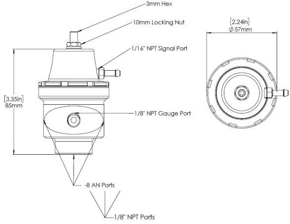 FPR8 Fuel Pressure Regulator Suit - 8AN