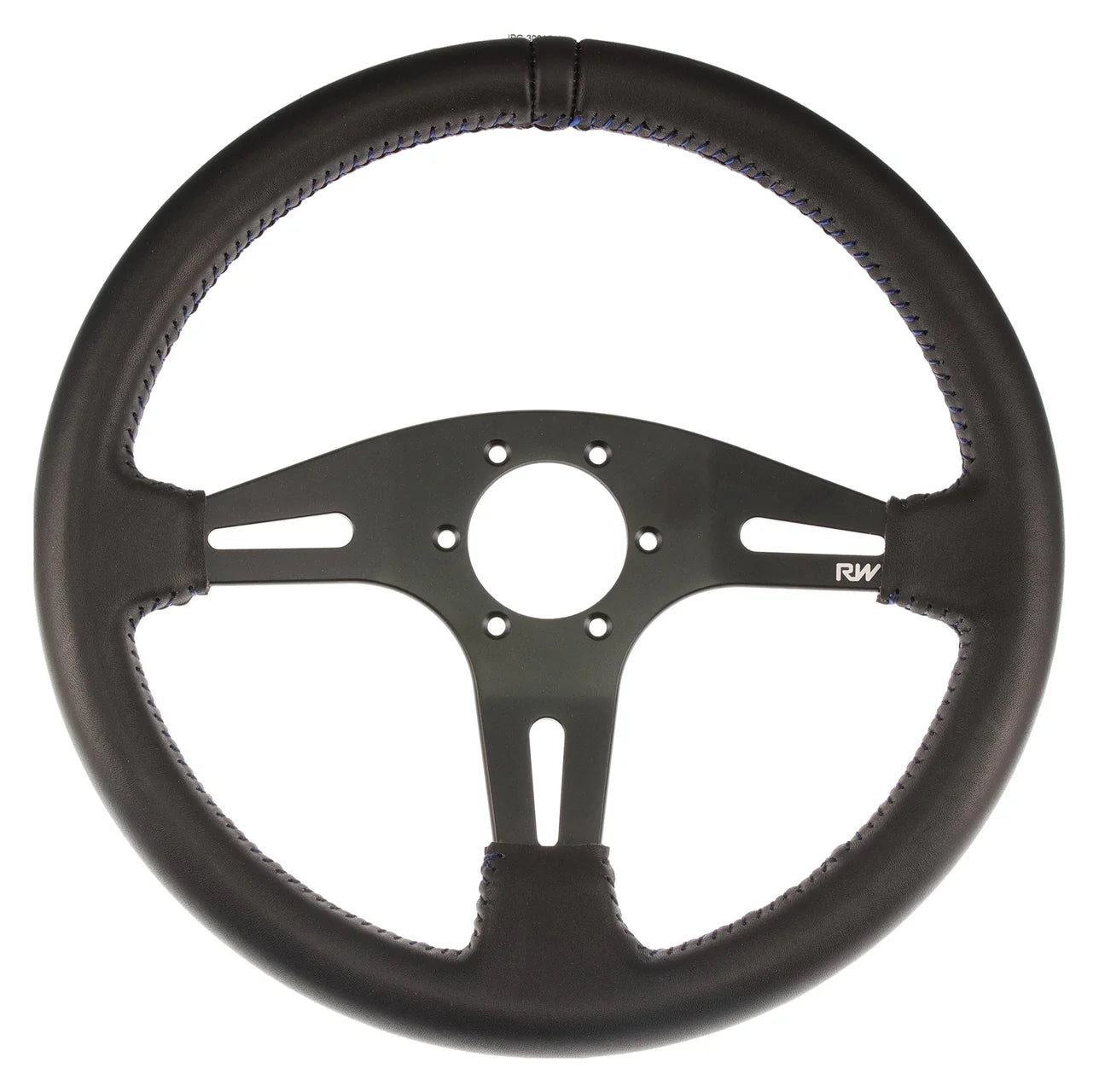 Raceworks Leather Steering Wheel Flat 350mm