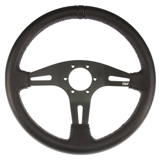Raceworks Leather Steering Wheel Flat 350mm