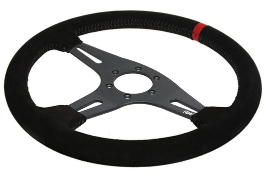 Raceworks Suede Steering Wheel Flat with Black Stitching - 350mm