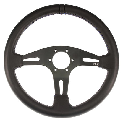 Raceworks Leather Steering Wheel Flat 350mm
